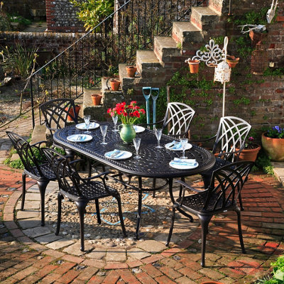 Lazy Susan Catherine Antique Bronze 6 Seater Garden Furniture set