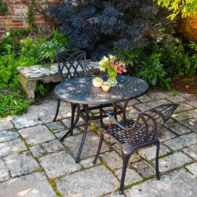 Lazy Susan Daisie Antique Bronze 2 Seater Metal Garden Furniture set