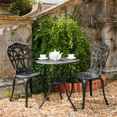 Lazy Susan Tulip Antique Bronze garden bistro set