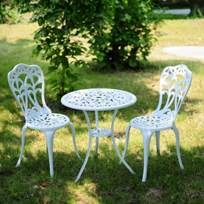 Lazy Susan Tulip White garden bistro set DIY at B Q
