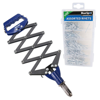 Lazy Tong Blind Pop Pot Rivet Riveter Gun 2.4mm - 6.4mm + 320 Aluminium ...