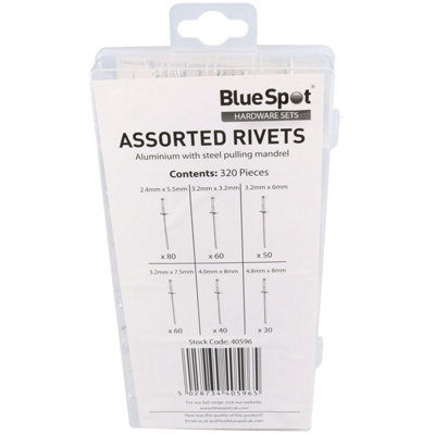 Lazy Tong Blind Pop Pot Rivet Riveter Gun 2.4mm - 6.4mm + 320 Aluminium ...