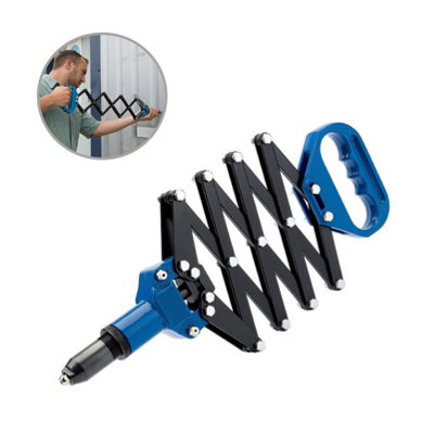 Lazy Tong Riveter Heavy Duty Extending Hand Gun for 3.2-6.4mm Blind Pop Rivets