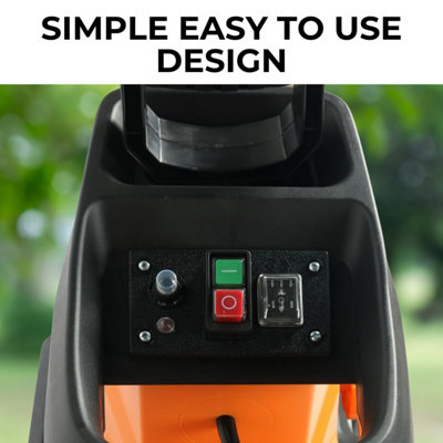 LAZY TOOLS SHHHHHRED Quiet Garden Shredder 2800W - Adjustable Cutting Size, Max 45mm Capacity, 60L Collection Box