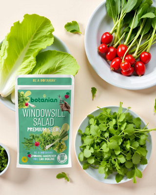 LBS Horticulture Premium Windowsill Salad Seeds Collection, 5 Varieties ...