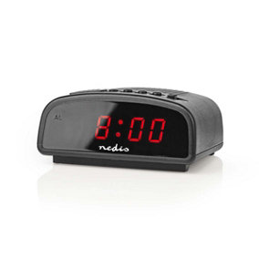 LCD Digital Desk Alarm Clock, Snooze Function, Mains Powered