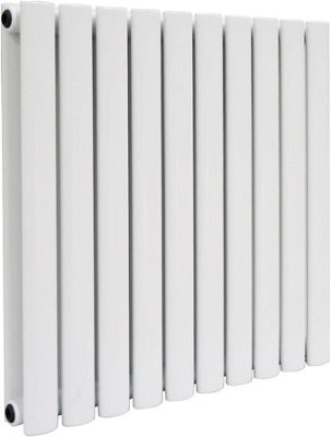 Le Porce - Rome Horizontal 600x590 Oval Column Designer Radiator Central Heating Double Panel White