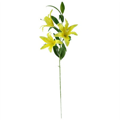 Leaf 100cm Yellow Lily Black Eucalptus Glass Ball Vase