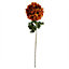 Leaf 65cm Orange and Black Flower Arrangement Glass Vase