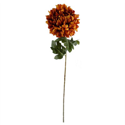 Leaf 65cm Orange and Black Flower Arrangement Glass Vase
