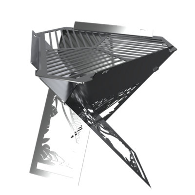 Leaf Collapsible Portable Outdoor BBQ and Fire Pit - Stainless