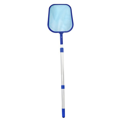 LEAF DEBRIS SKIMMER MESH NET SWIMMING POOL 3 WAY TELESCOPIC CLEANING WITH POLE