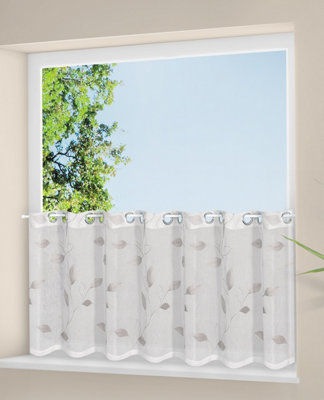 Leaf Eyelet Voile Cafe Panel - 150cm x 50cm