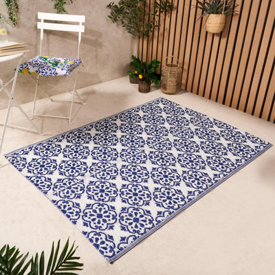 Leaf Outdoor Rug Tropical Garden Area Mat Waterproof, Mono - 160 x 230cm