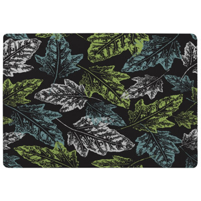 Leaf Print On Dark Special Soft Home Rug