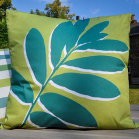 Leaf Print Water & UV Resistant Filled Cushion
