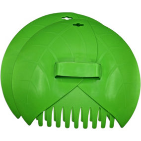 Leaf Rake & Grass Rake Set-Durable Plastic Hand Rake Garden Tool Ergonomic Leaf Grabbers & Garden Equipment for Well  Yard Cleanup