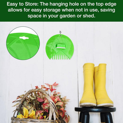 Leaf Rake & Grass Rake Set-Durable Plastic Hand Rake Garden Tool Ergonomic Leaf Grabbers & Garden Equipment for Well  Yard Cleanup - 7