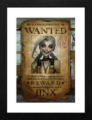 League of Legends Jinx Wanted 30 x 40cm Framed Collector Print