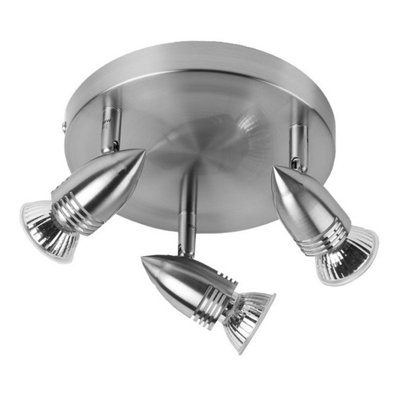 LEAH - CGC Brushed Chrome Triple Round Plate Ceiling Spotlights