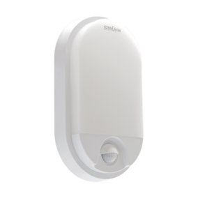 LEAH - CGC White Opal Oval Outdoor Wall Light With PIR Motion Sensor