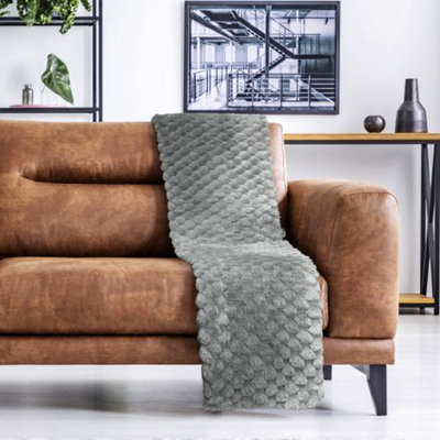 Leah Collection Deluxe Throw in Silver