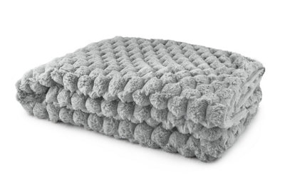 Leah Collection Deluxe Throw in Silver