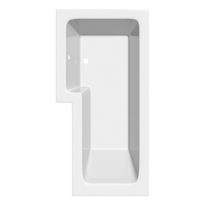 Leah L Shaped Bath / Front Panel White & Screen Including Rail 1500mm LH