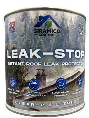 Leak Stop Rapid Leak Repair Paint Clear - 2.5 Litre - Instant Waterproof Leak Sealer