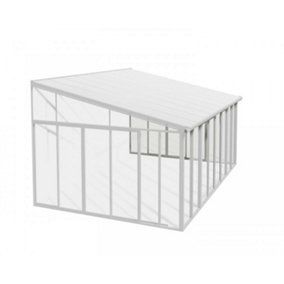 Lean To Greenhouse Sanremo Veranda 4 x 4.25 - Polycarbonate/Acrylic - L435 x W385 x H310 cm - White