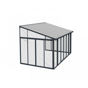 Lean To Greenhouse Sanremo Veranda Clear 3 x 4.25 - Polycarbonate/Acrylic - L435 x W300 x H310 cm - Grey