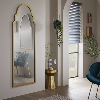 Leaner Mirror Casablanca Arched Shape with Gold Frame for Hanging in any Room, Bedroom- H 170cm X W 60cm