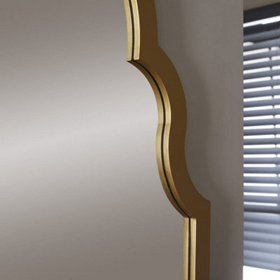 Leaner Mirror Casablanca Arched Shape with Gold Frame for Hanging in any Room, Bedroom- H 170cm X W 60cm