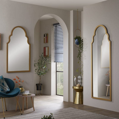 Leaner Mirror Casablanca Arched Shape with Gold Frame for Hanging in any Room, Bedroom- H 170cm X W 60cm