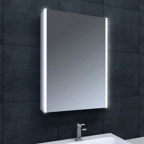 Leani LED Illuminated Single Mirrored Wall Cabinet (H)700mm (W)550mm