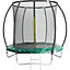 Leapfrog 8FT or 244cm Round Outdoor Trampoline with Green Padding, Internal Safety Enclosure and Ladder