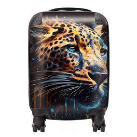 Leapoard Face Splashart On Dark Background Suitcase - Mini Cabin