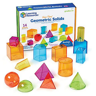 Learning Resources View-Thru Geometric Shapes, Ages 8 - 12, Transparent ...