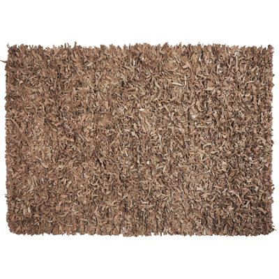 Leather Area Rug 140 x 200 cm Beige MUT