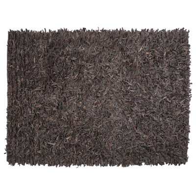 Leather Area Rug 160 x 230 cm Dark Brown MUT