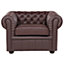 Leather Armchair Brown CHESTERFIELD