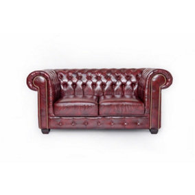 Leather Chesterfield Sofa Suite 2 Seater