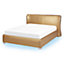 Leather EU Double Size Bed with LED Gold PARIS