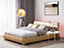 Leather EU Double Size Bed with LED Gold PARIS