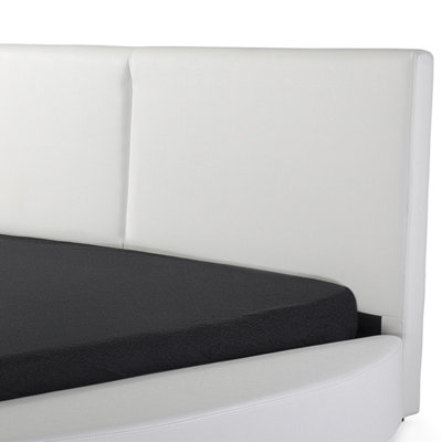 Leather EU Super King Size Waterbed White LAVAL