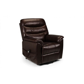 Leather Rise and Recline Chair - Brown