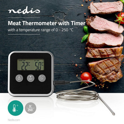Leave-in Digital Food Thermometer Probe Cooking Kitchen Temperature Jam