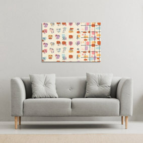 Leaves and Flowers, Abstract shapes (Canvas Print) / 101 x 77 x 4cm