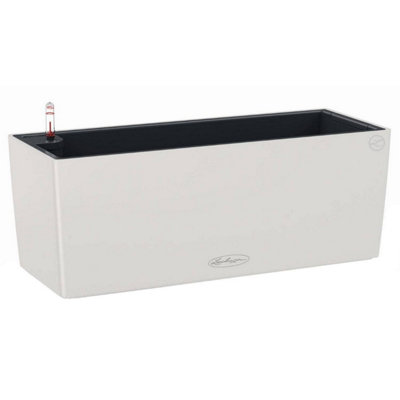 LECHUZA BALCONERA Color 50cm Window Box, Light Grey Plastic Self-watering Planter with Water Level Indicator H19 L50 W19 cm