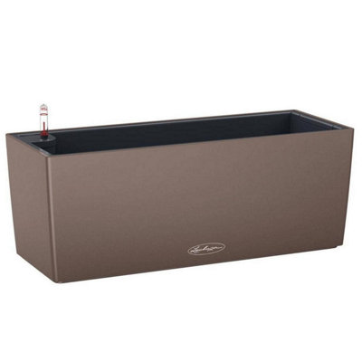 LECHUZA BALCONERA Color 50cm Window Box, Nutmeg Brown Plastic Self-watering Planter with Water Level Indicator H19 L50 W19 cm